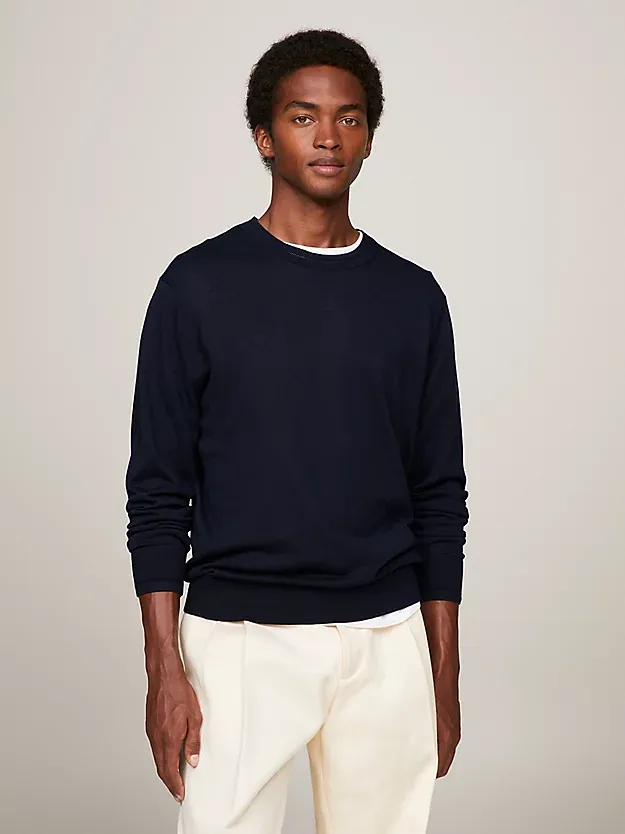 Flag Embroidery Round Neck Sweater