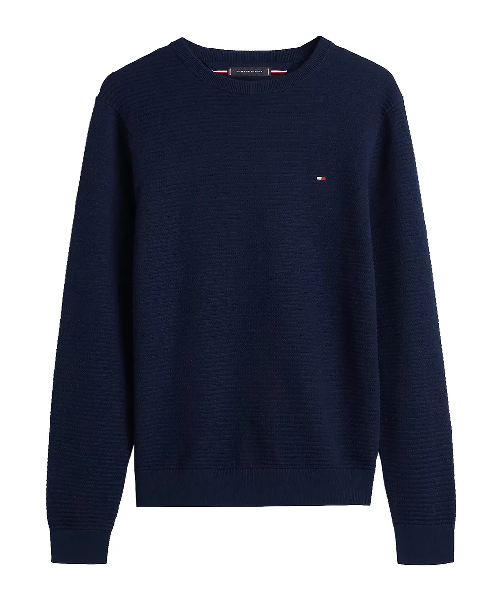 Textured Knit Crew Neck Jumper