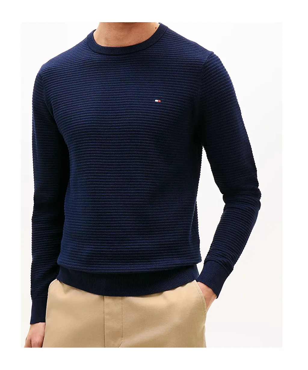 Textured Knit Crew Neck Jumper