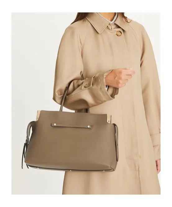 Tory Burch Large Mercer Pebbled Satchel Bag