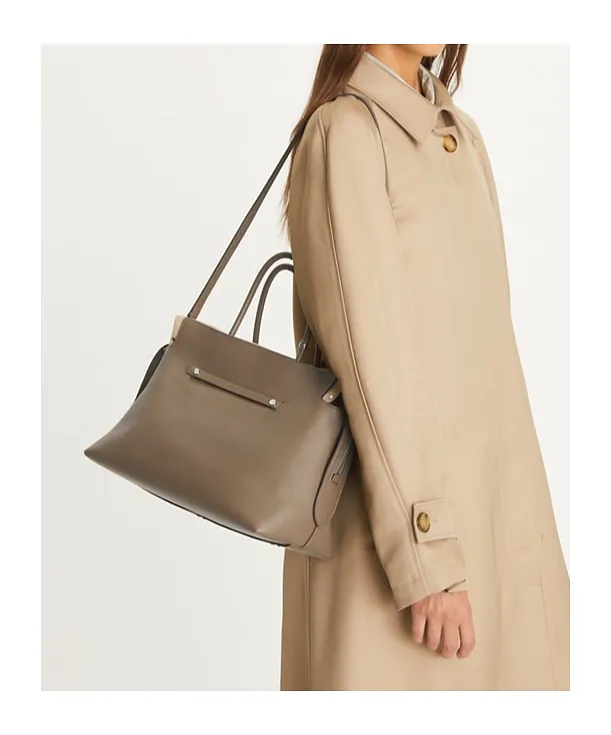 Tory Burch Large Mercer Pebbled Satchel Bag