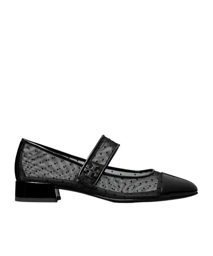 Tory Burch Mesh Mary Jane Heeled Ballet Shoes
