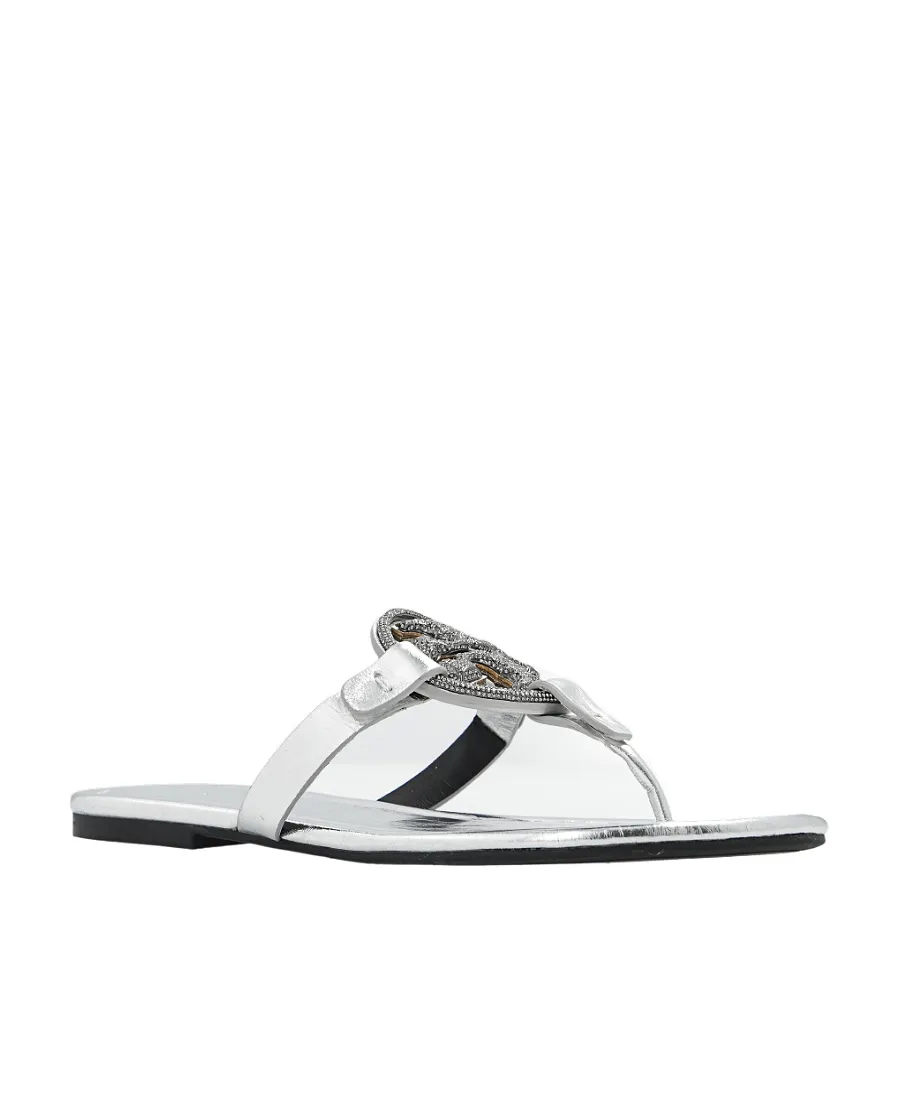 Tory Burch Miller Logo Plaque Thong Sandals