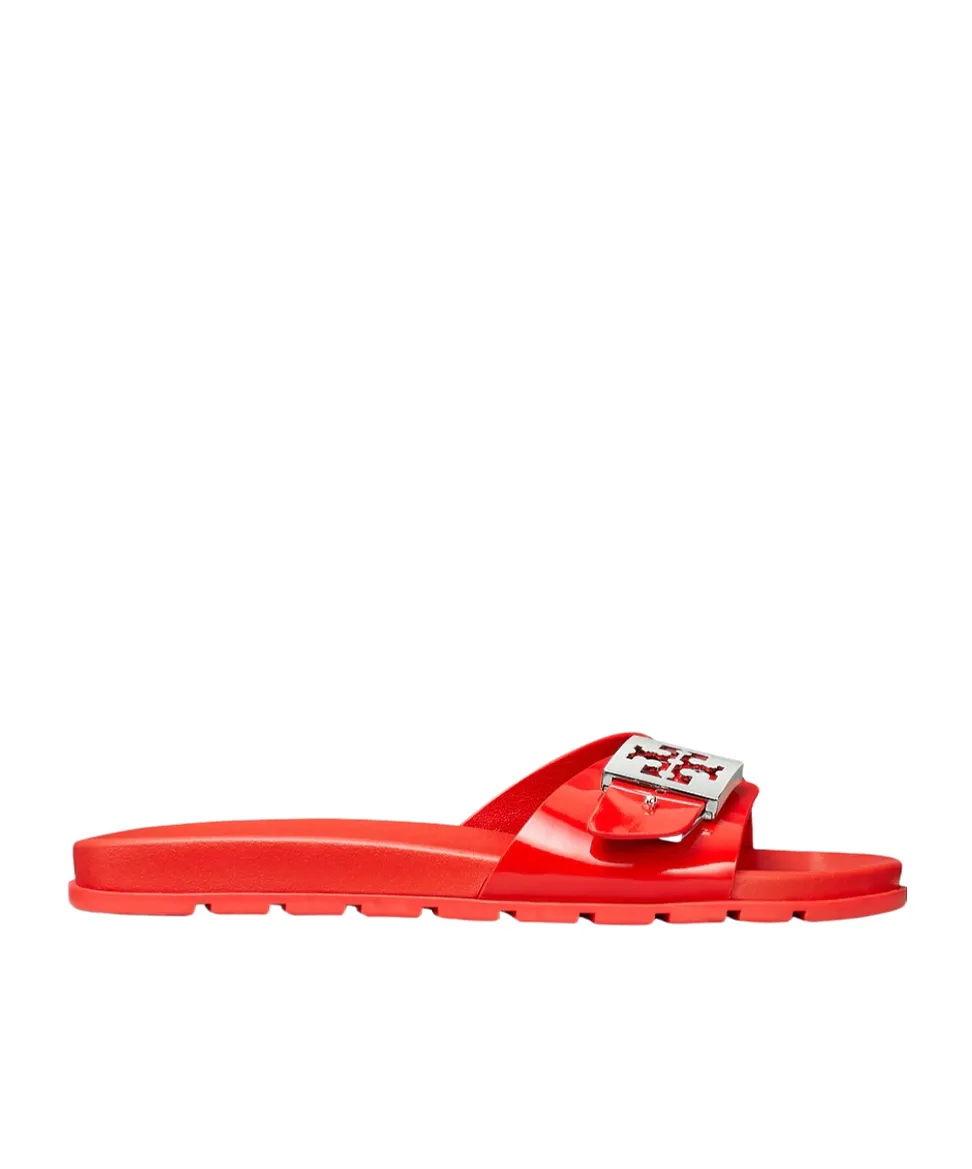 Tory Burch Logo-Buckle Slip On Slides