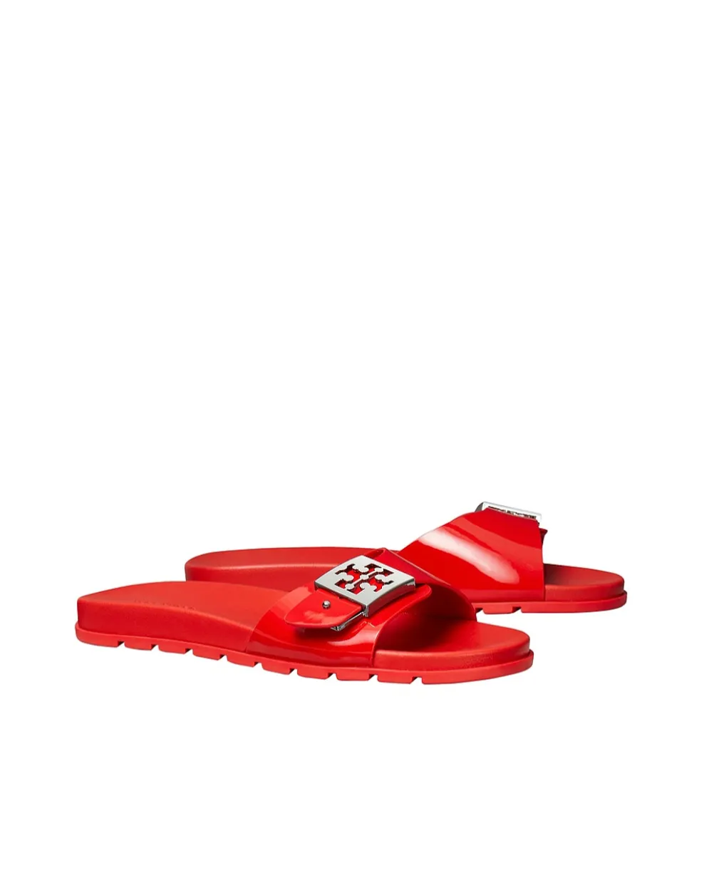 Tory Burch Logo-Buckle Slip On Slides