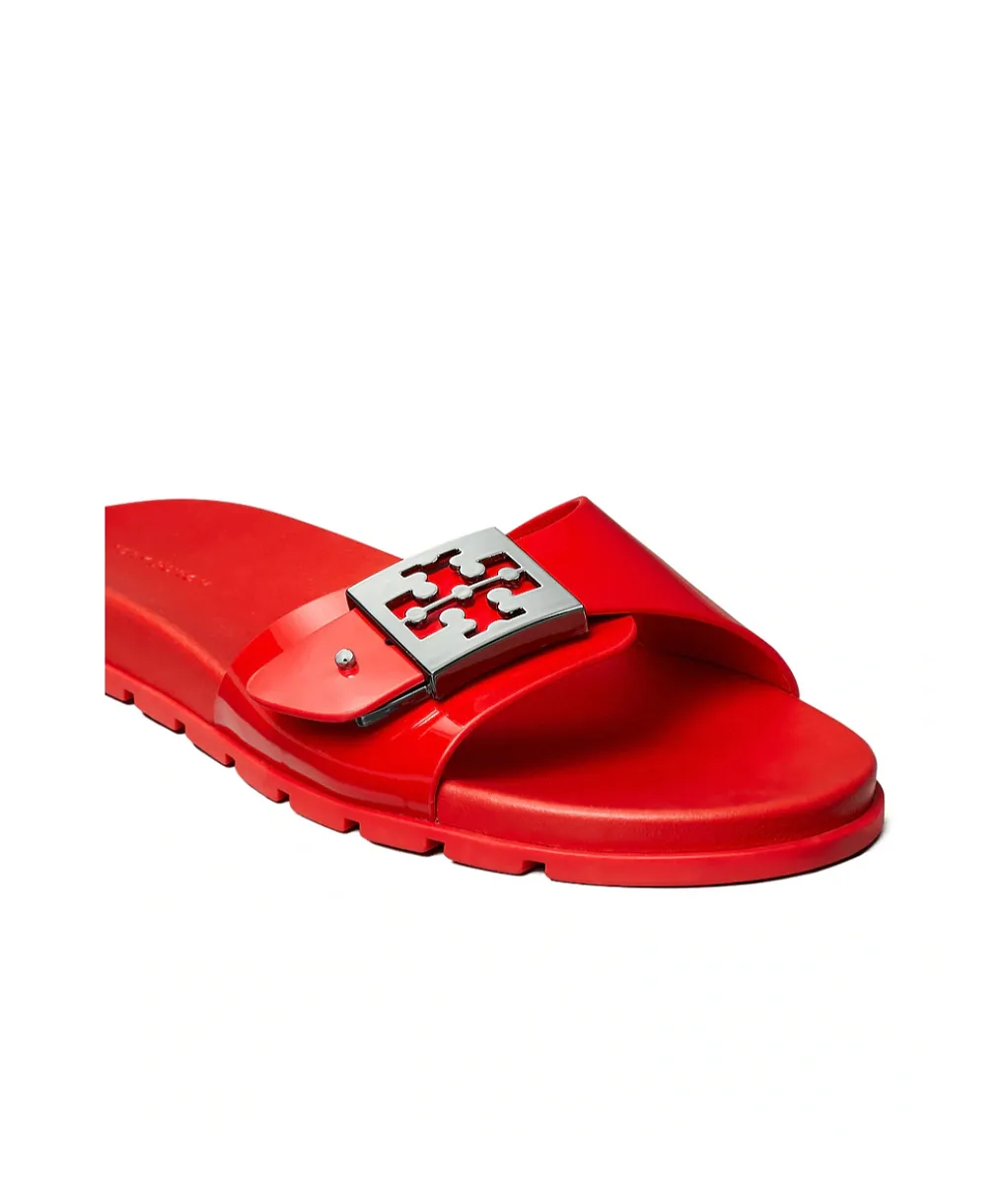 Tory Burch Logo-Buckle Slip On Slides