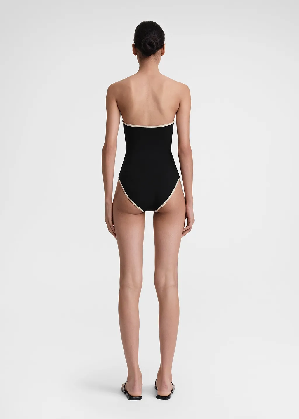 TotÊMe Stripe Edge Strapless Swimsuit