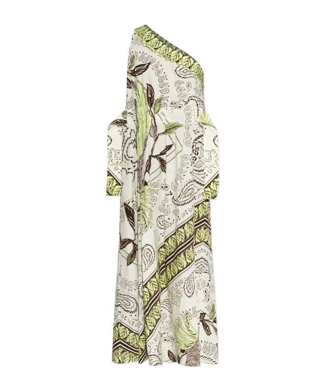 Tory Burch One-Shoulder Printed Dress