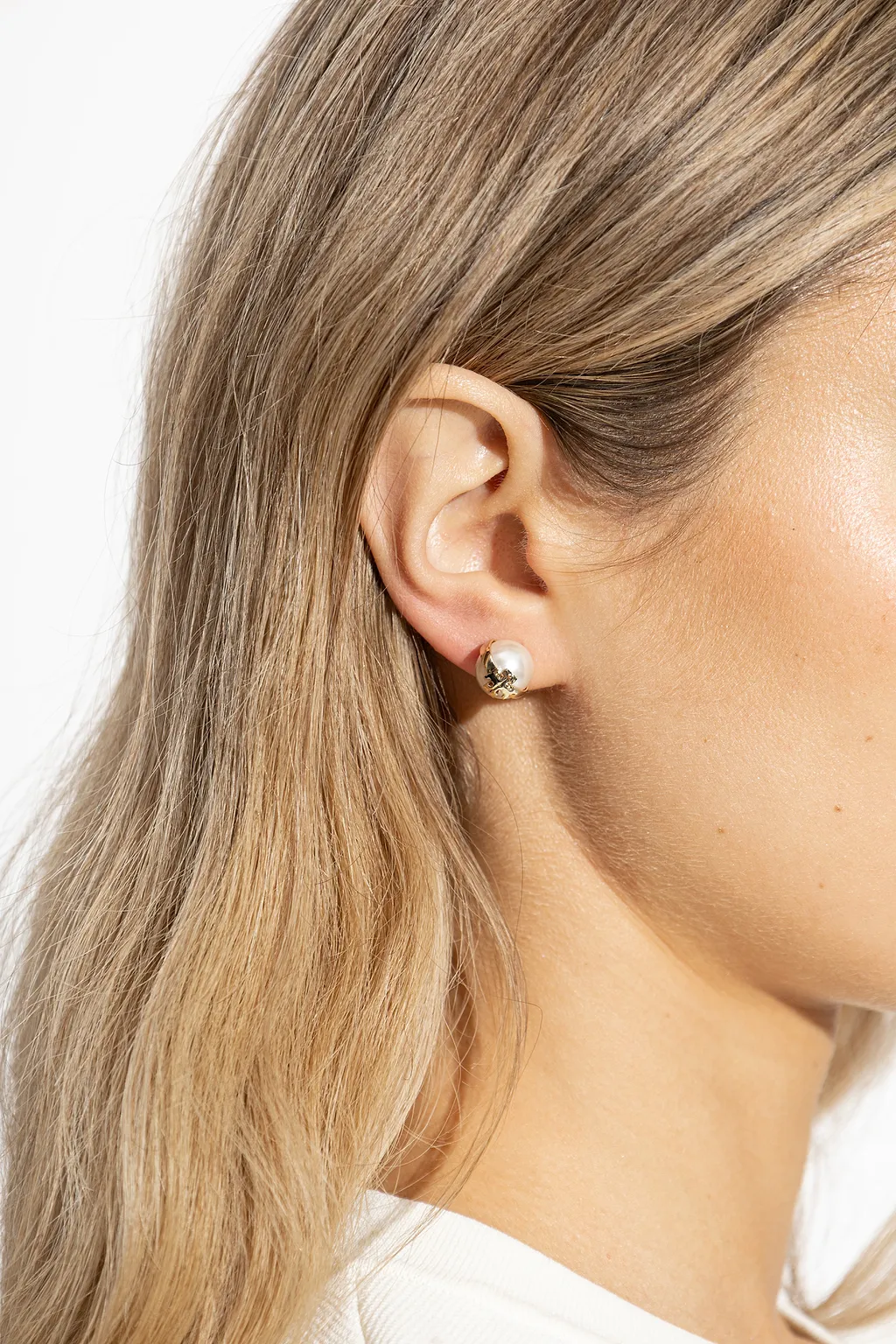 Pearl Logo Earrings