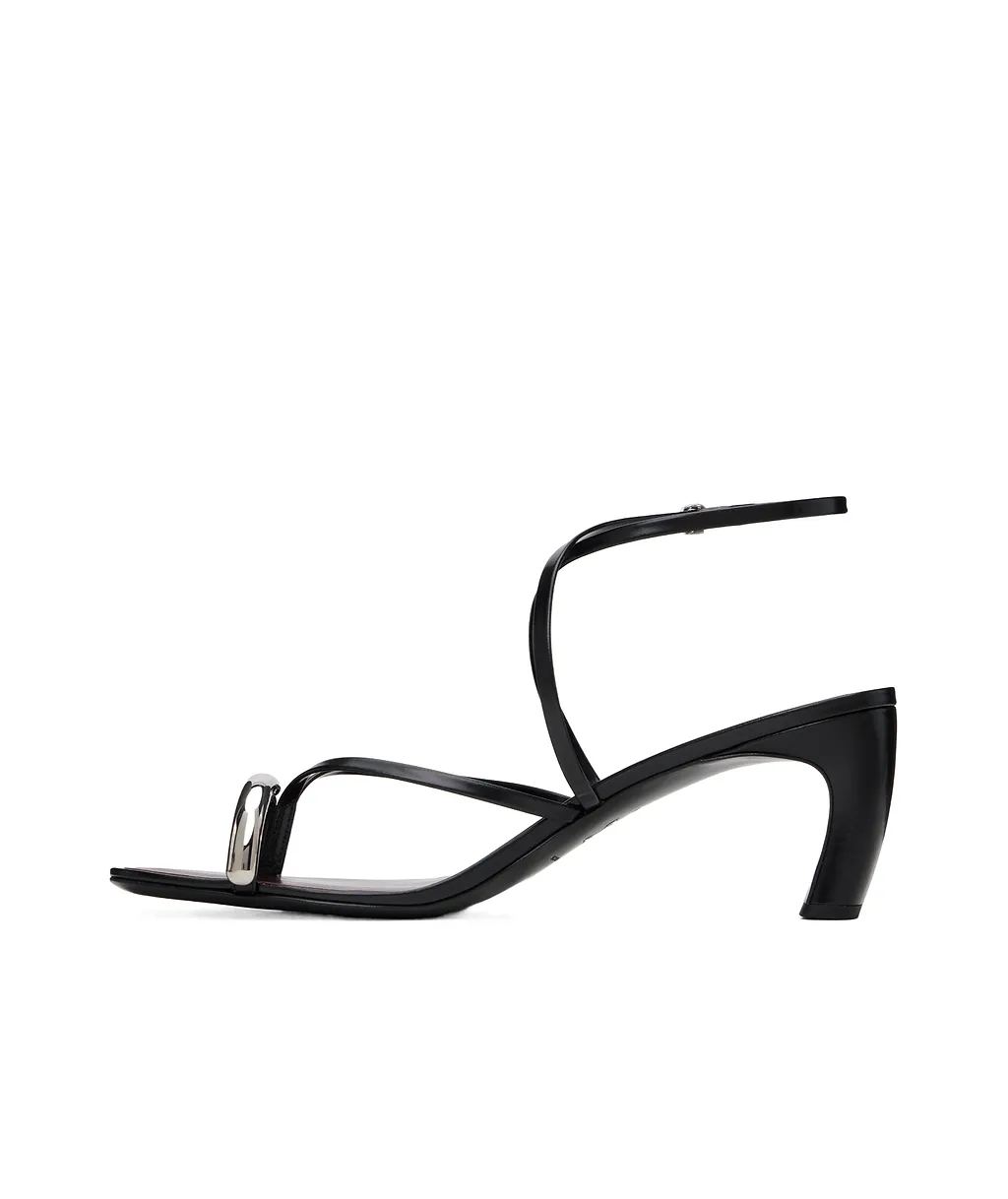 Pierced Strappy Open-Toe Heels