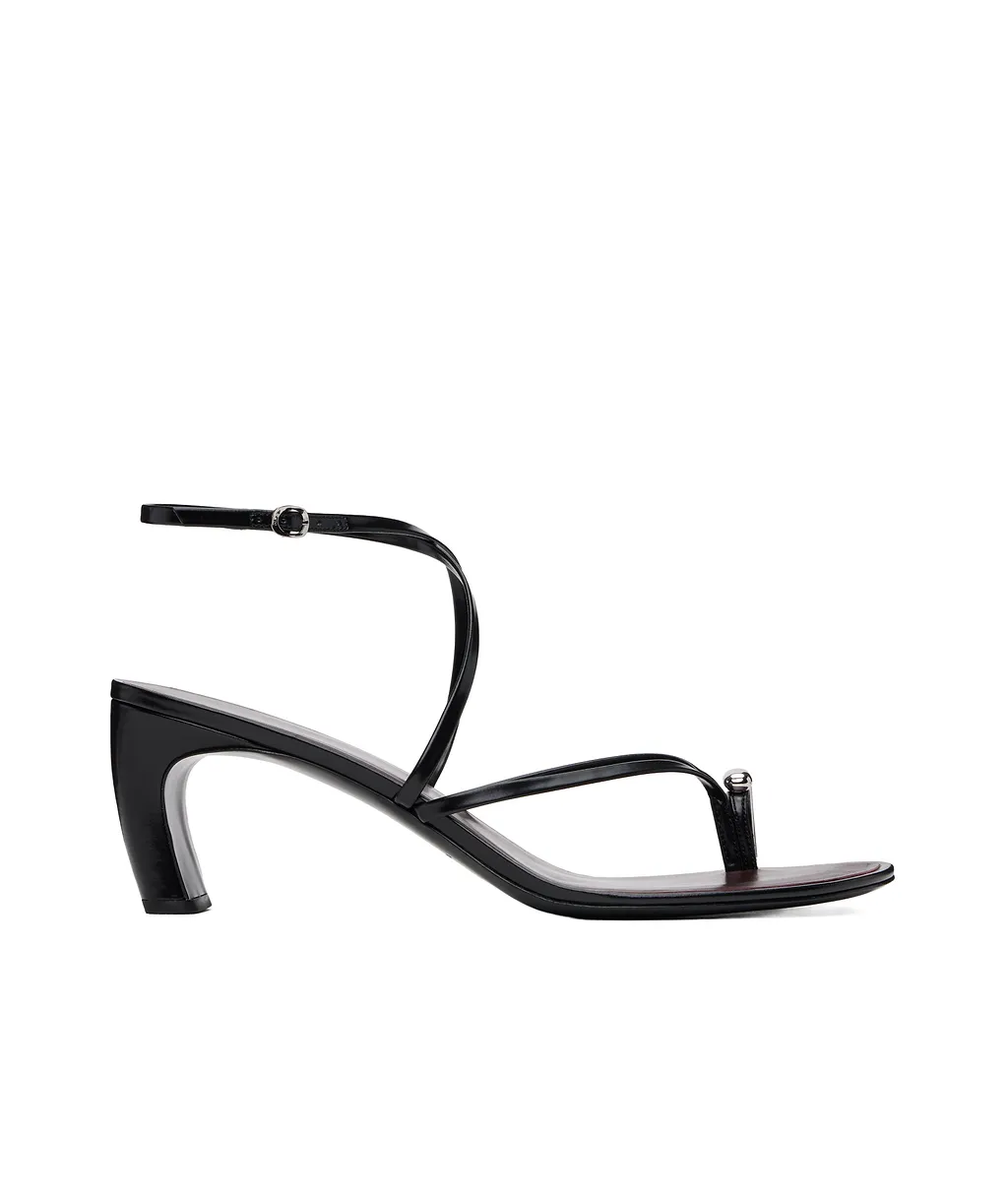 Pierced Strappy Open-Toe Heels