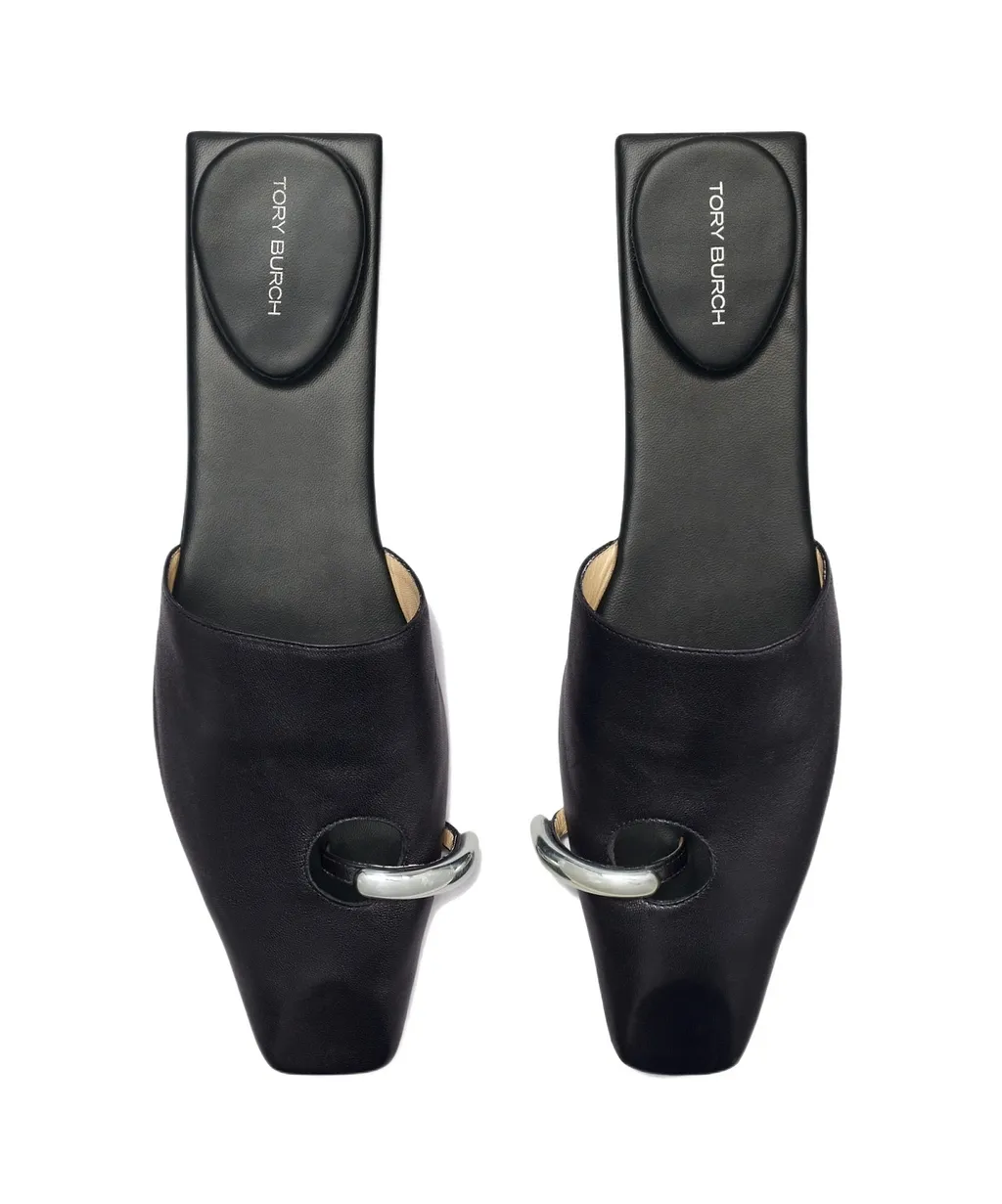Pierced Leather Slippers