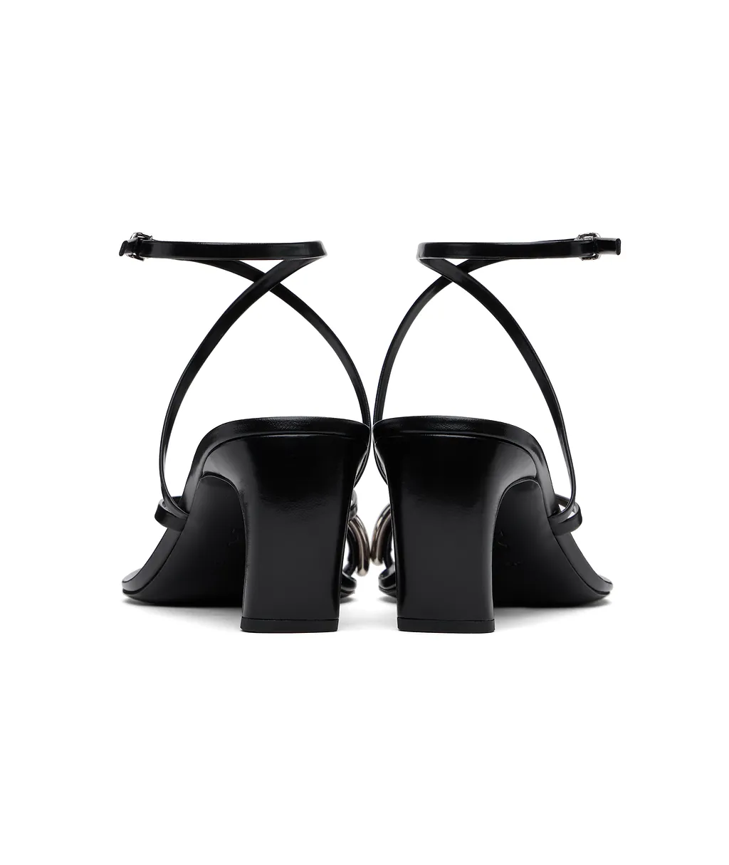 Pierced Strappy Open-Toe Heels