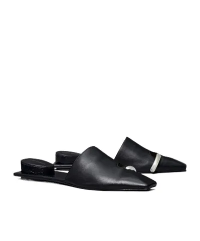 Pierced Leather Slippers