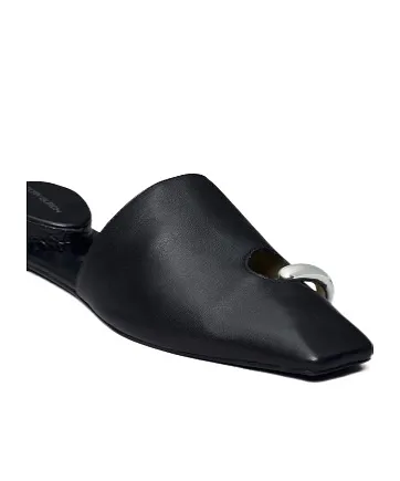 Pierced Leather Slippers