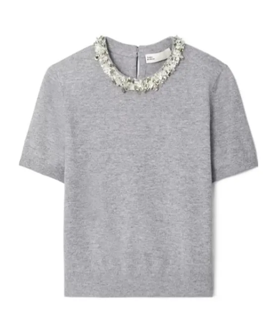 Tory Burch Sequin Short-Sleeved Jumper