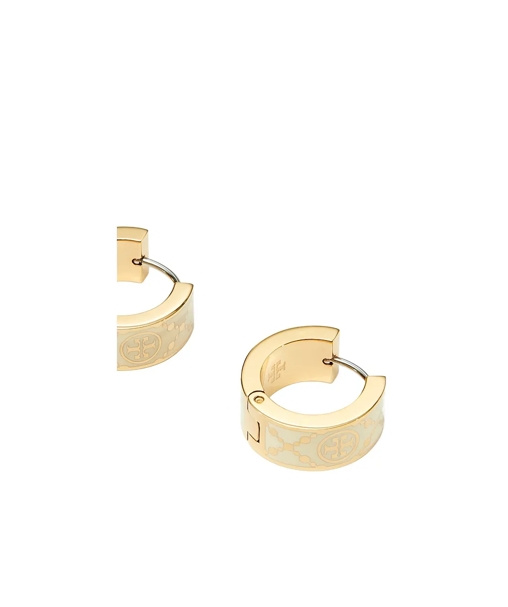 Tory Burch Small T Monogram Hoop Earrings