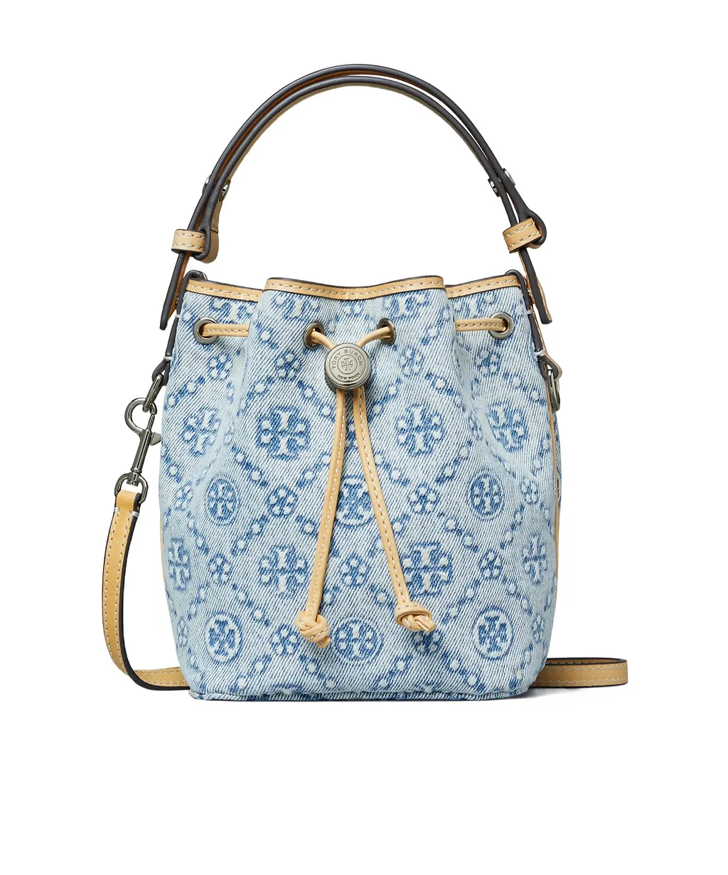 Tory Burch T Monogram Drawstring Bucket Bag