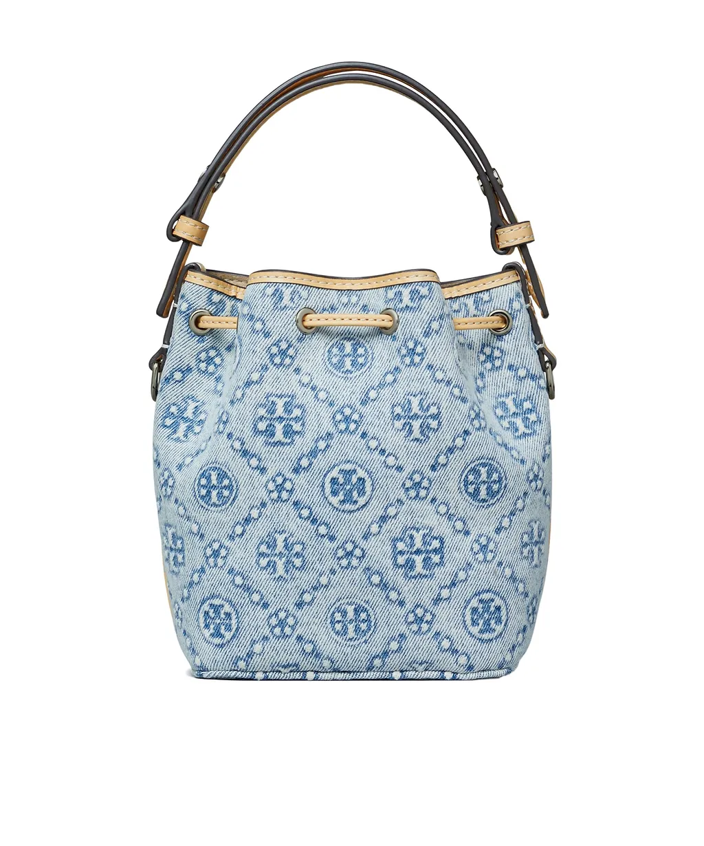 Tory Burch T Monogram Drawstring Bucket Bag