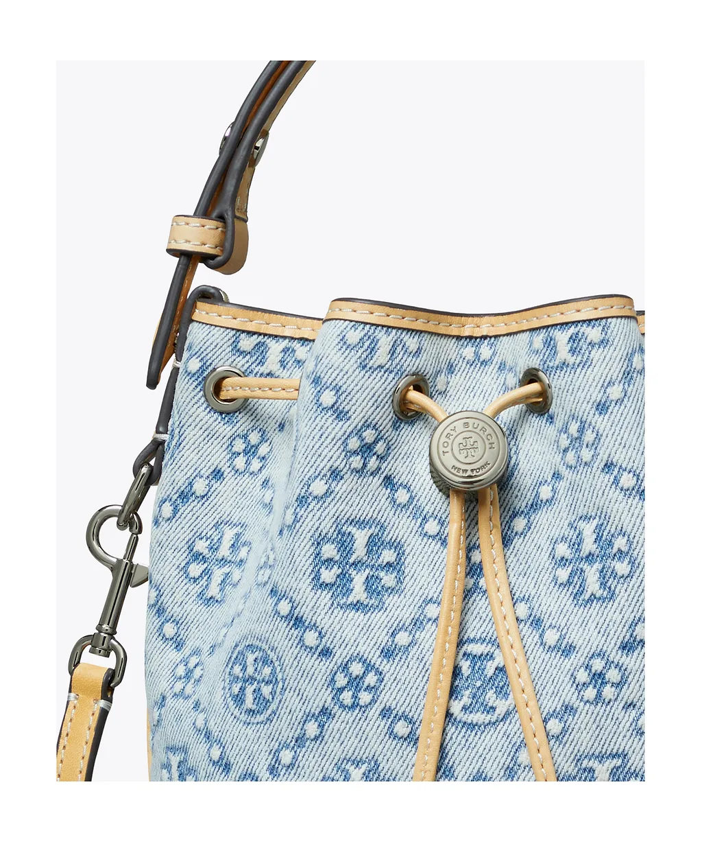 Tory Burch T Monogram Drawstring Bucket Bag