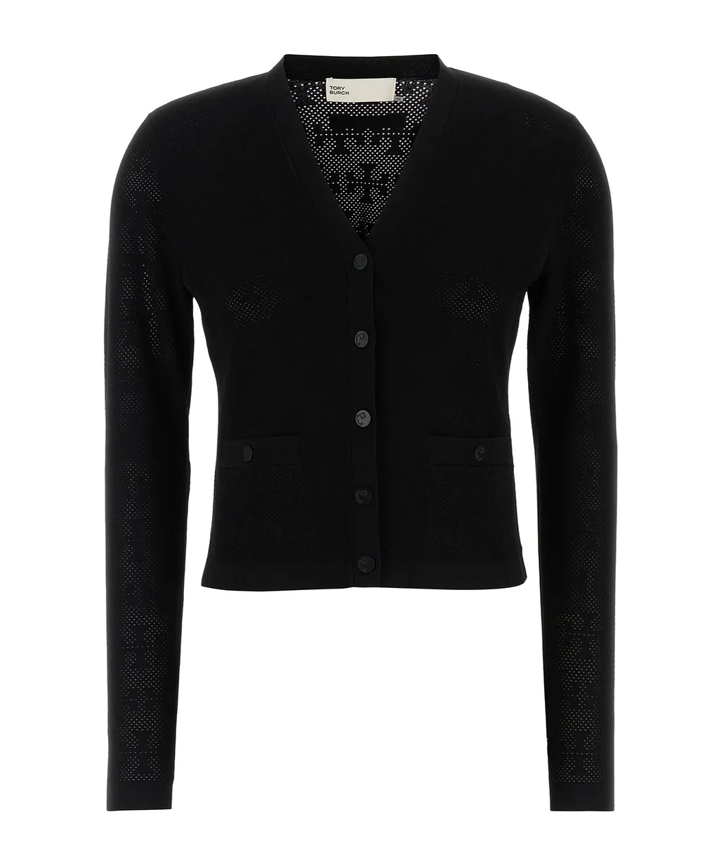 Tory Burch T Monogram Jacquard Cardigan