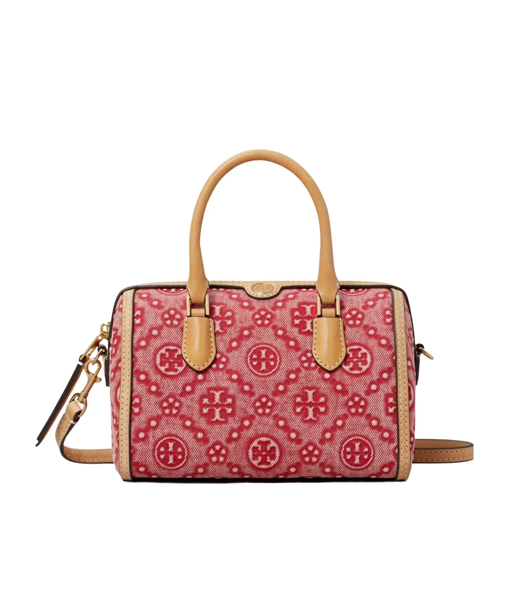 Tory Burch T-Monogram Denim Petite Barrel Bag
