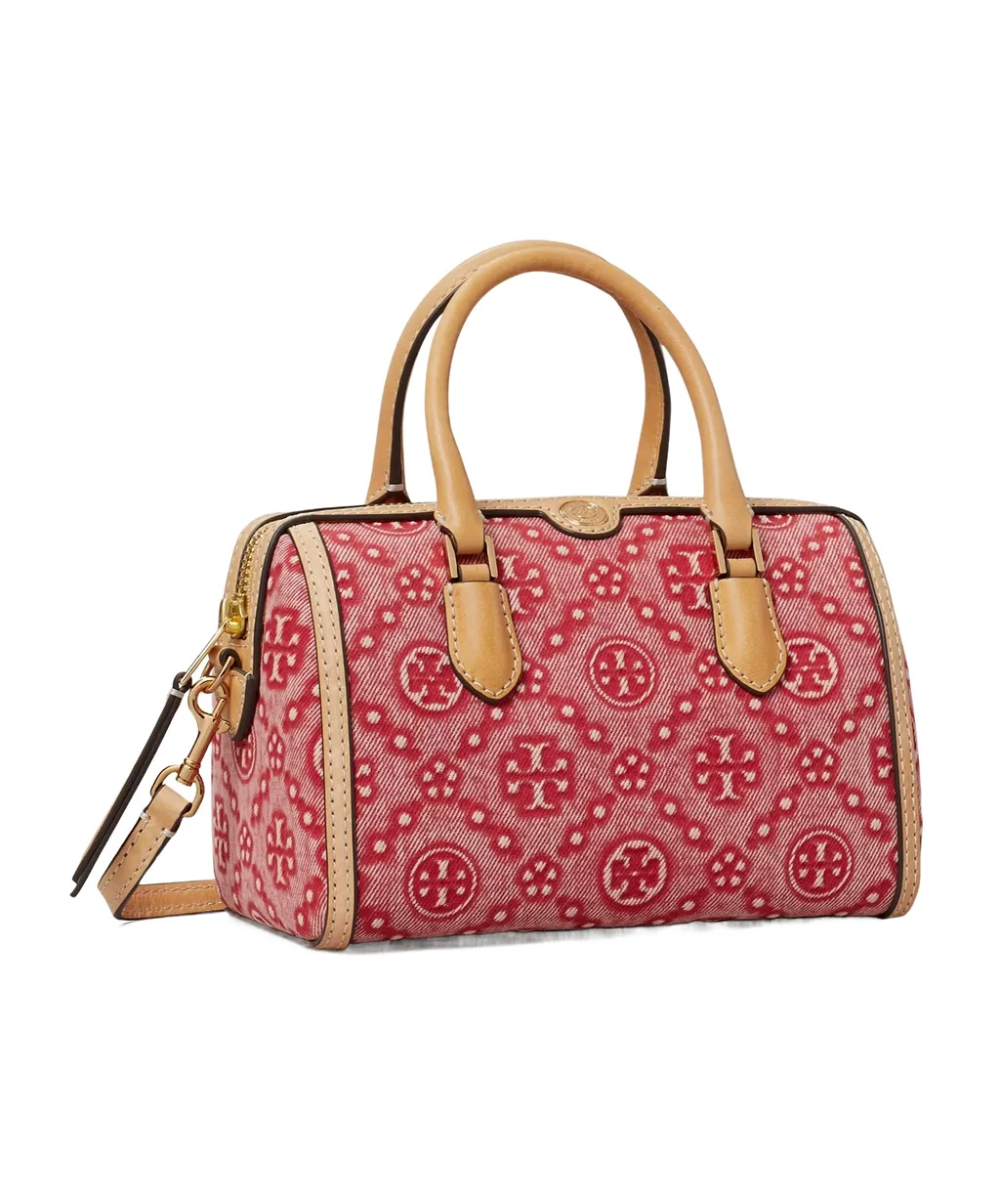 Tory Burch T-Monogram Denim Petite Barrel Bag