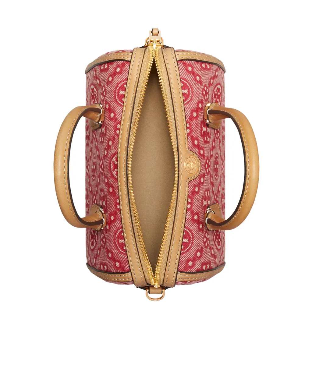 Tory Burch T-Monogram Denim Petite Barrel Bag