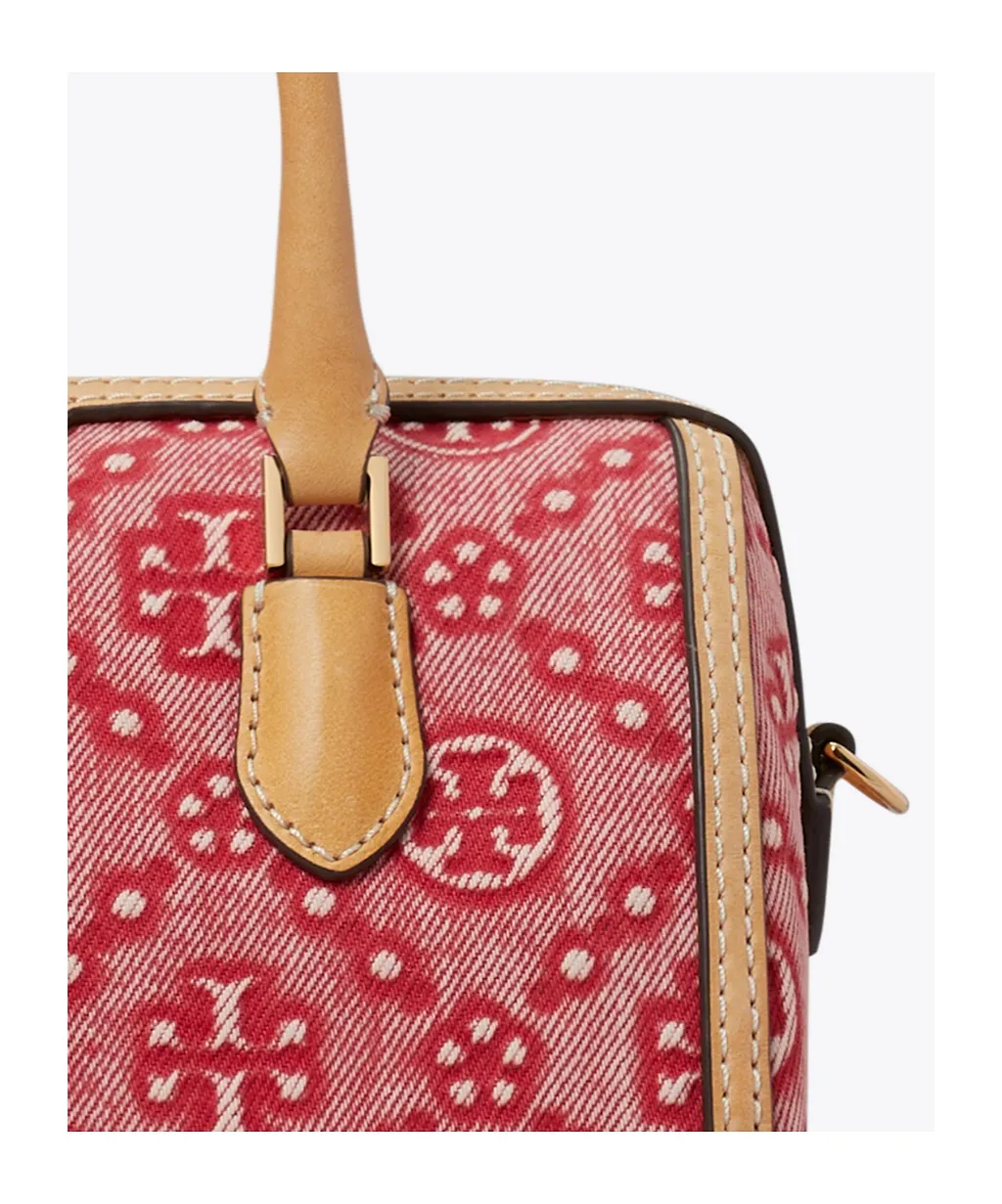 Tory Burch T-Monogram Denim Petite Barrel Bag
