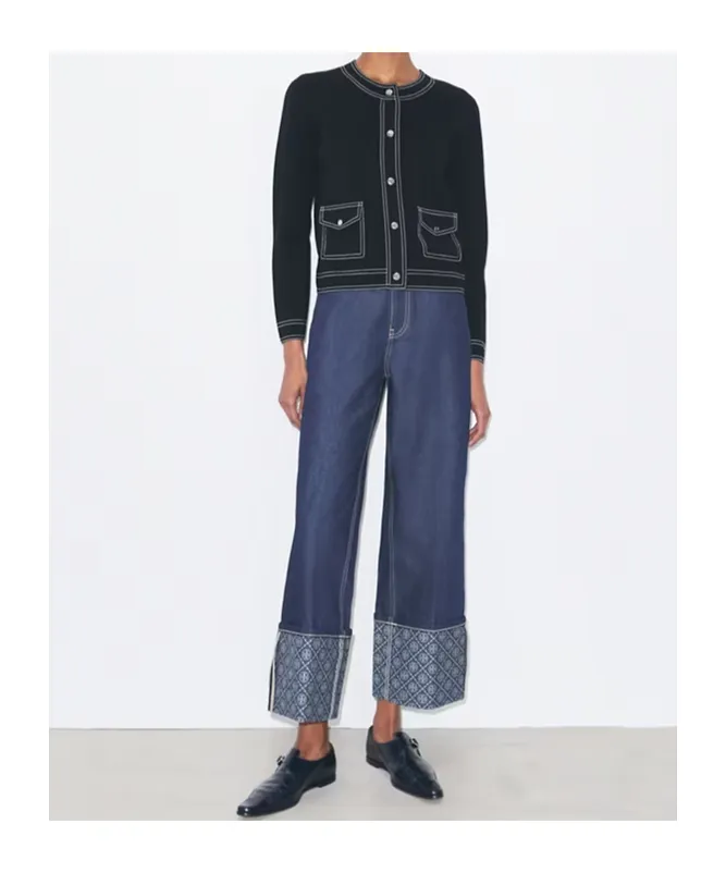 Tory Burch Topstitch Cardigan