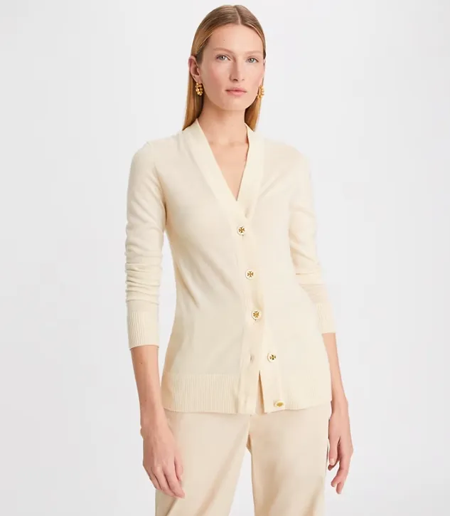 Tory Burch V-Neck Button-Up Cardigan