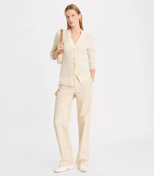 Tory Burch V-Neck Button-Up Cardigan