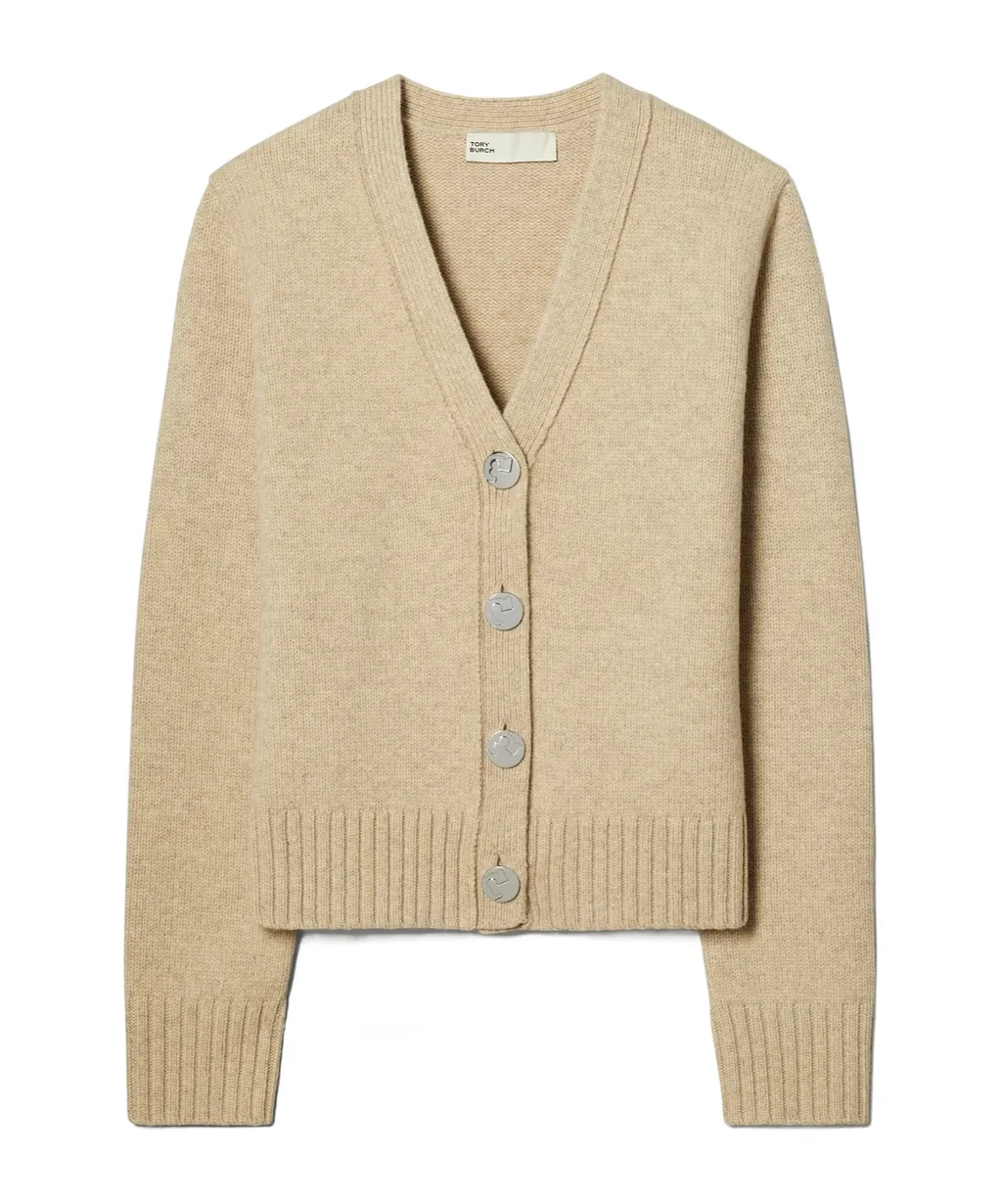 Tory Burch V-Neck Buttoned Knitted Cardigan