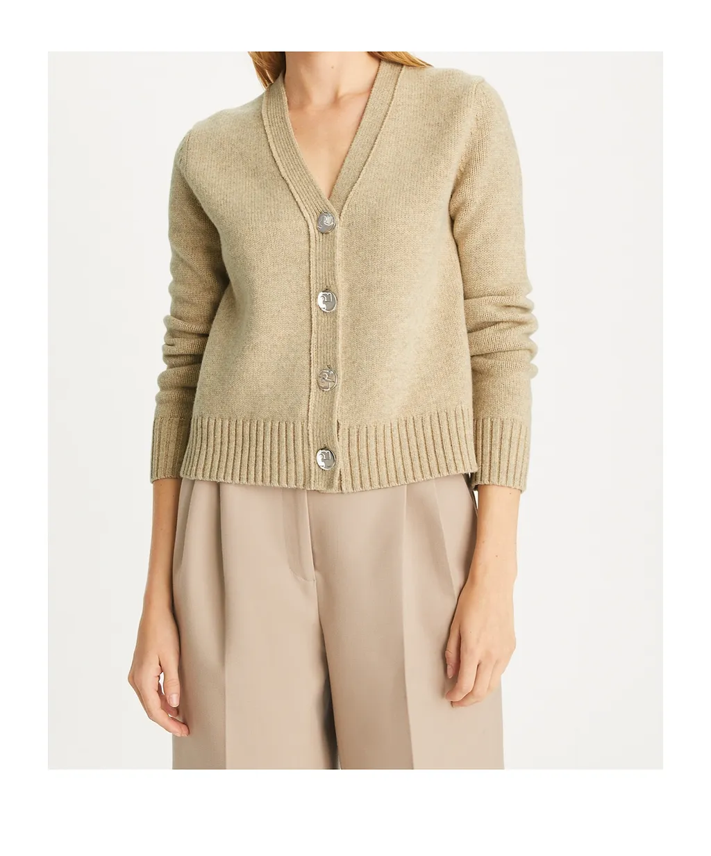 Tory Burch V-Neck Buttoned Knitted Cardigan