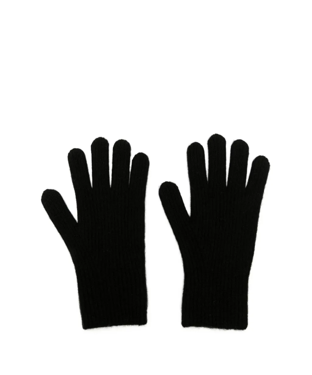 Brushed-Effect Ribbed-Knit Gloves