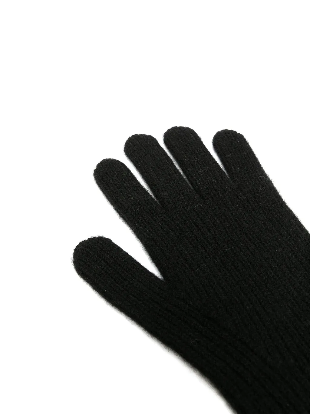 Brushed-Effect Ribbed-Knit Gloves