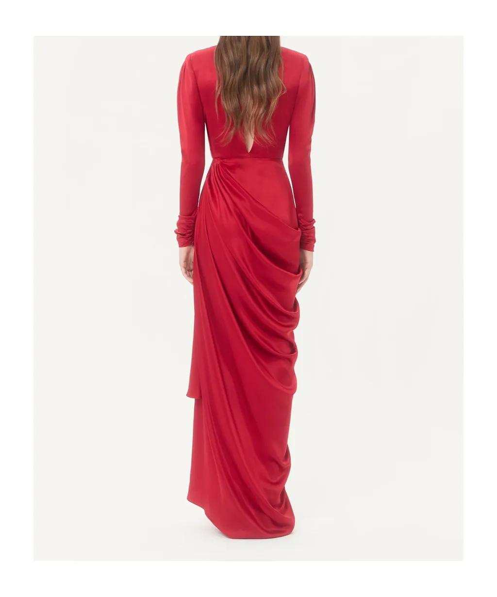 Crepe Satin Gown