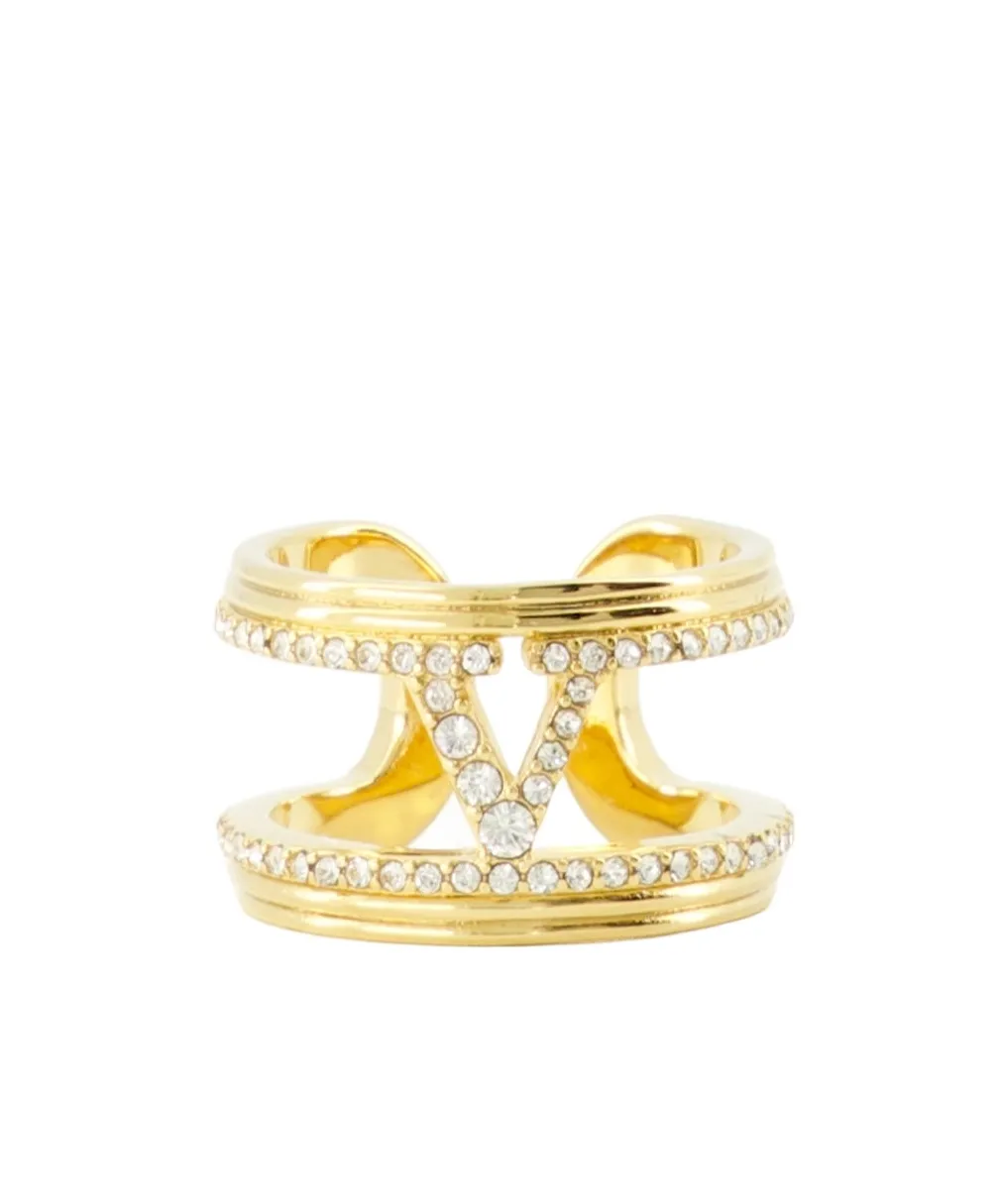 Valentino Embellished Ovalette Ring