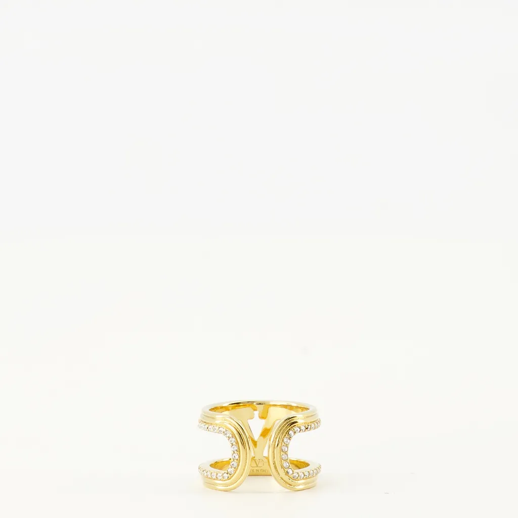 Valentino Embellished Ovalette Ring