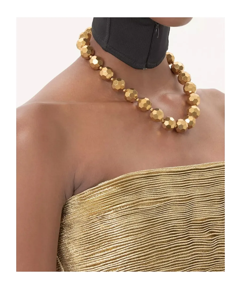 Faceted-Sphere Bead Necklace