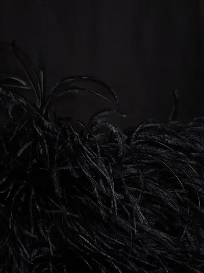 Feather-Trimmed Dress