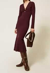 Twinset Oval T Knitted Midi Dress
