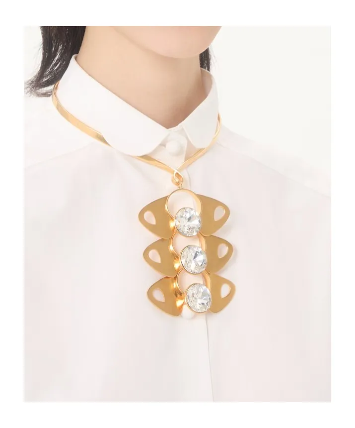 Pages Necklace In Metal And Crystal
