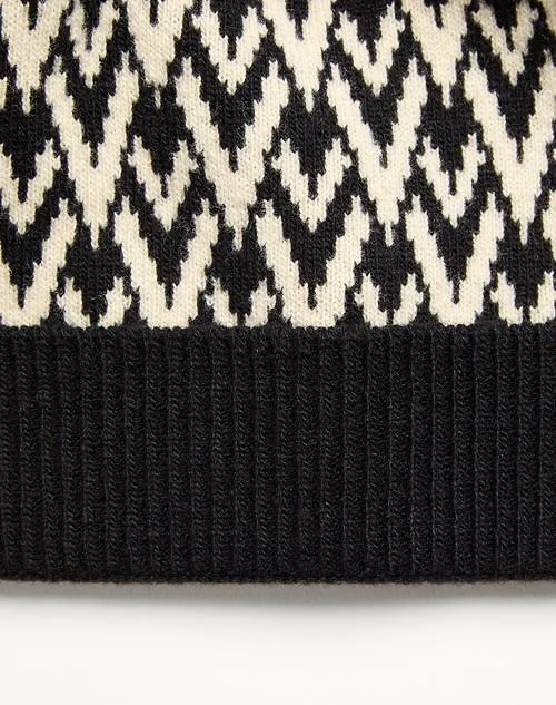 Patterned Ribbed Beanie Hat