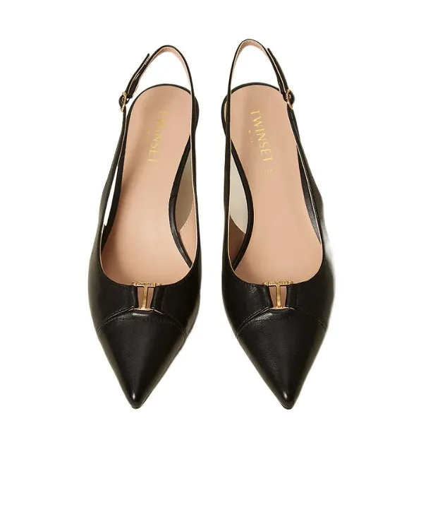 Twinset Pointed Toe Slingback Pumps