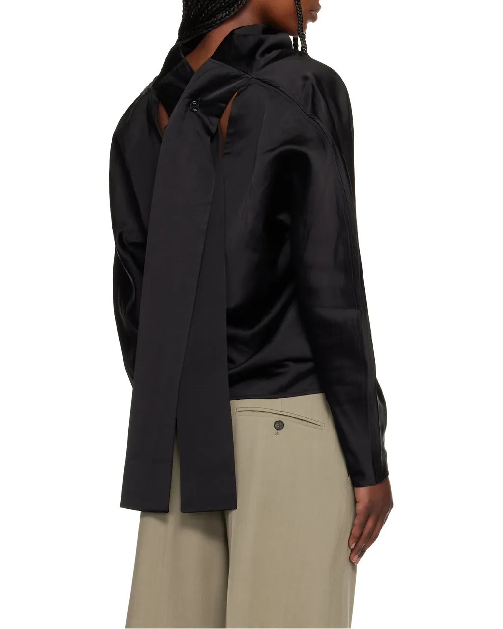 TotÊMe Draped Back-Buttoned Top