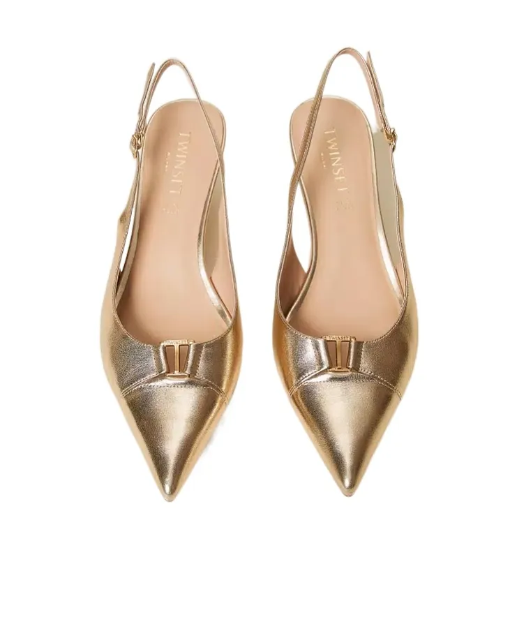 Twinset Pointed Toe Slingback Pumps