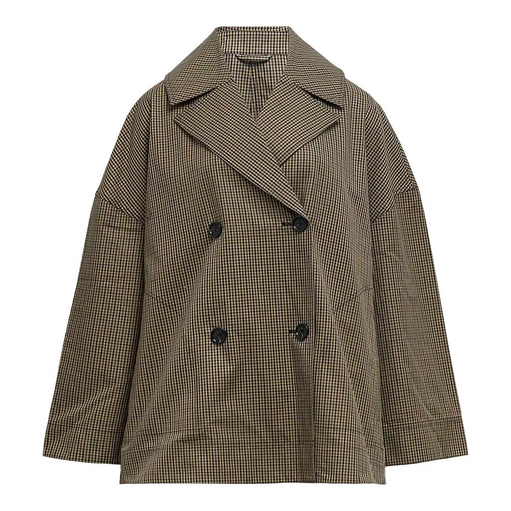 TotÊMe Double Breasted Oversized Check Coat
