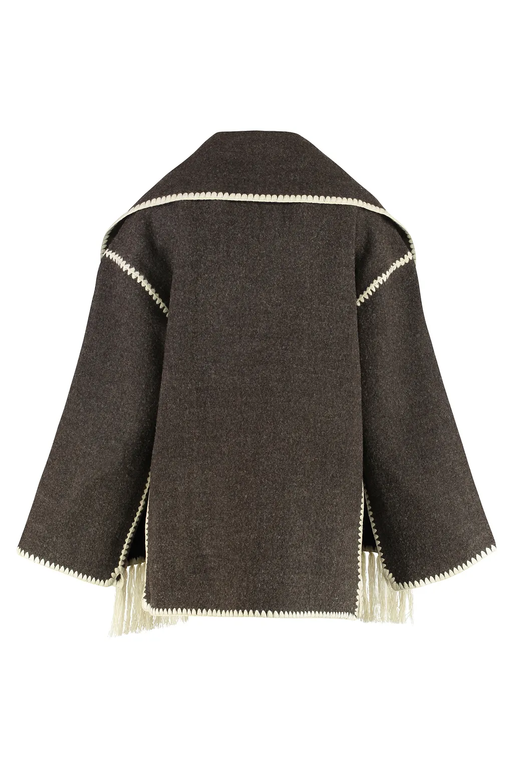 TotÊMe Fringe Detailed Long Sleeved Scarf Jacket