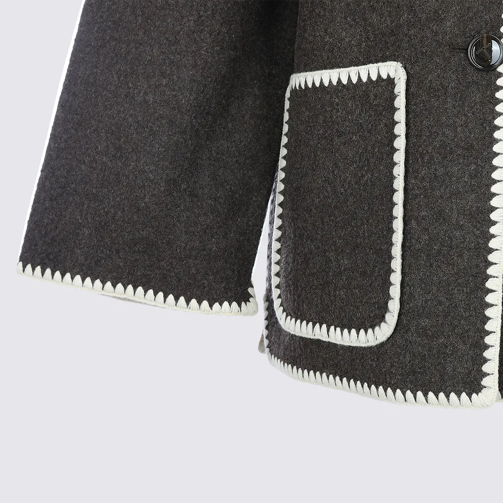 TotÊMe Fringe Detailed Long Sleeved Scarf Jacket